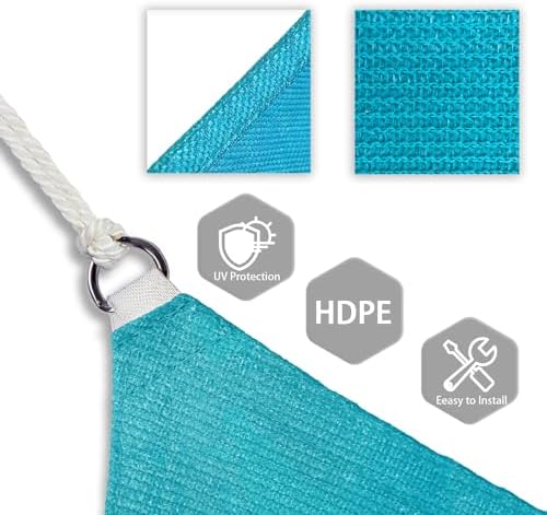 Patio Paradise 4' x 4' x 4' Sun Shade Sail Triangle Canopy Shade Cloth Fabric - Image 3