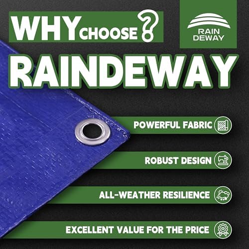 RAINDEWAY Tarps 16x20 Feet 5 Mil Blue Waterproof Multipurpose Tarp - Image 2