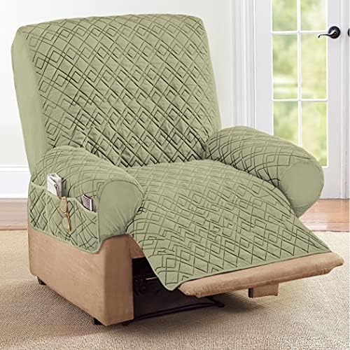 Collections Etc Diamond-Shape Quilted Stretch Recliner Cover - Image 2