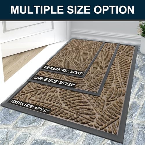 Colorxy Waterproof Doormat, Sturdy Natural Rubber Front Indoor Mat, Non Slip - Image 7