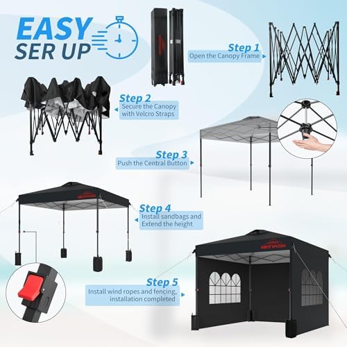10x10 Pop Up Canopy Tent with 3 Sidewalls - Image 5