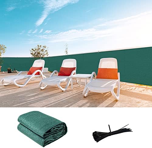 LOVE STORY Custom Size 3.3' x 13' Balcony Privacy Screen Cover, Dark Green by LOVESTORY