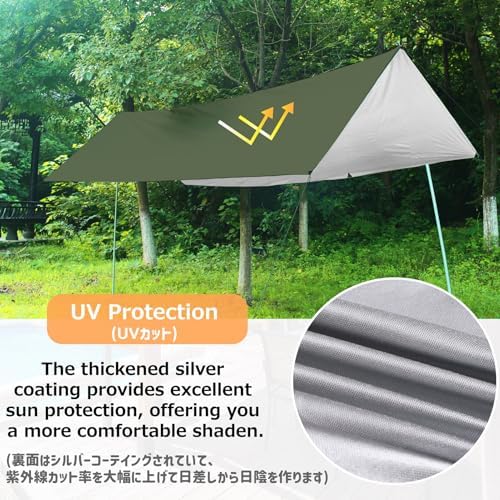 Azarxis Waterproof Camping Tent Tarp Hammock Rain Fly Footprint Ground Cloth - Image 4