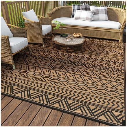 MontVoo-Outdoor Rug Carpet Waterproof 5x8 ft Reversible Patio Rug RV Camping by MontVoo