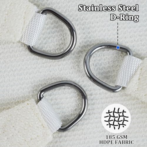 Shade&Beyond 11'X11'X11' Sun Shade Sail Cream Triangle - Image 4