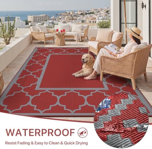 GENIMO Outdoor Rug, Waterproof Plastic Rugs - Image 6
