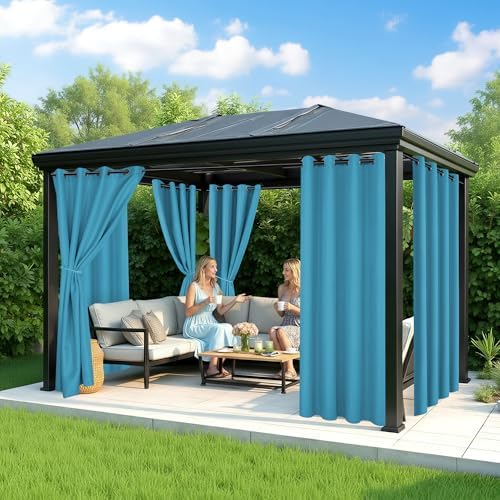 Outdoor Curtains for Patio Waterproof, 6 Drape Panels, Sun Shades - Image 4
