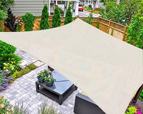 AsterOutdoor Sun Shade Sail Rectangle 10' x 13' UV Block Canopy by AsterOutdoor
