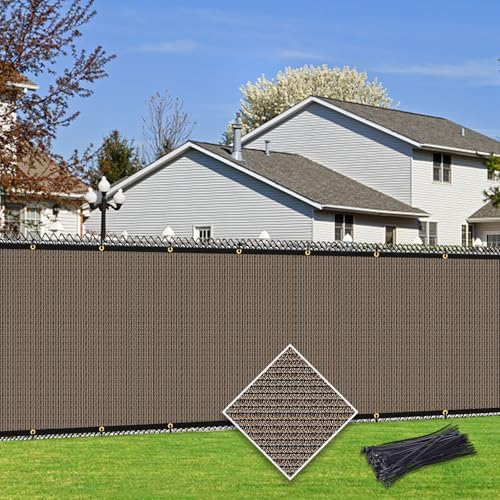 Customizable Privacy Screen Fence 6'X20' Brown Heavy Duty 170 GSM Wind Screen & by Cisvio