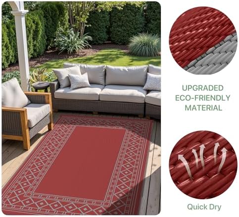 GENIMO Outdoor Rug, Waterproof Plastic Rugs - Image 7