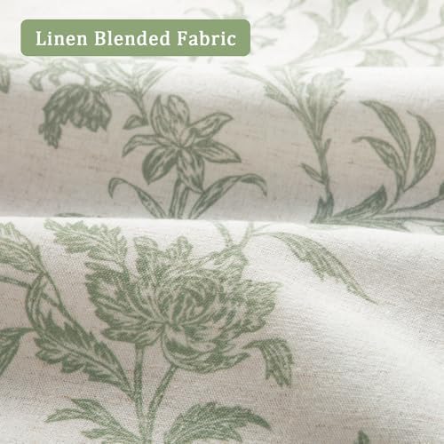 Sage Green Boho Floral 100% Blackout Curtains 63 Inch 2 Panels - Image 4