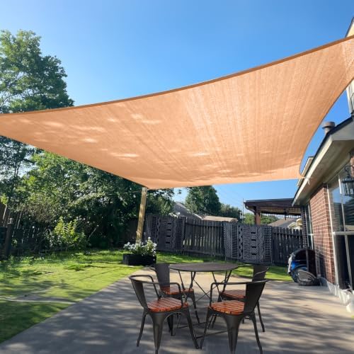 SUNLAX Sun Shade Sail 15'x16' Peach Fuzz Rectangle Custom Size by SUNLAX