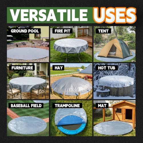 RAINDEWAY 15 Feet Round Tarp Waterproof Multipurpose Circle Tarps - Image 4