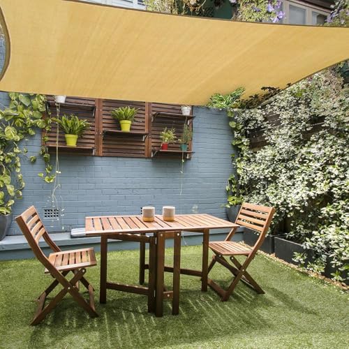 10' x 10' Rectangle Sun Shade Sail, 185 GSM HDPE by LagemiexShadeProduct