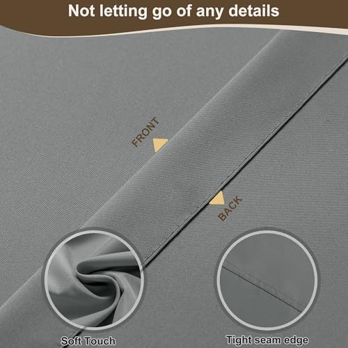 Outdoor Curtains for Patio Waterproof Rod Pocket 8 Pcs 54x84 Inch Grey - Image 5