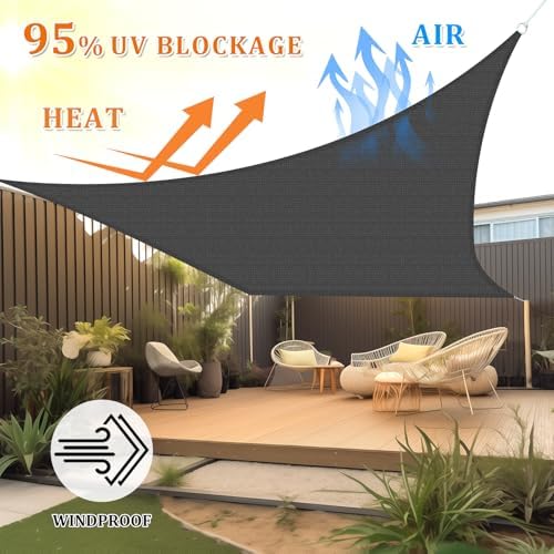 Shade&Beyond 9'X10' Sun Shade Sail Dark Grey Rectangle - Image 2