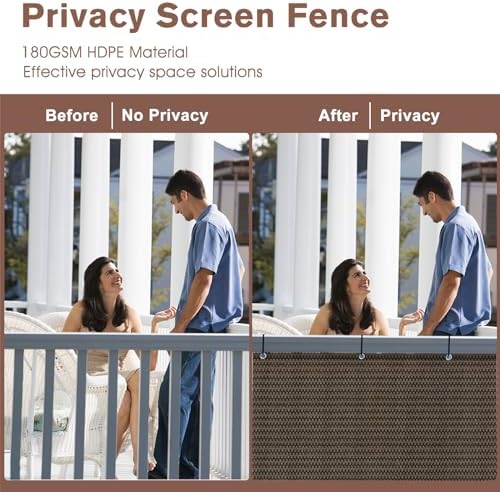 SUNNY GUARD 2'6'' x 8' Balcony Privacy Screen, HDPE Patio Railing Cover Fence - Image 4