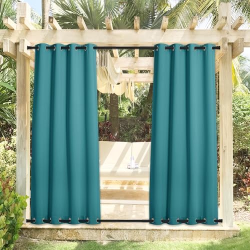 NICETOWN Outdoor Curtains for Patio Waterproof 2 Panels, Windproof Top and - Image 2