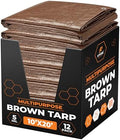 Multipurpose Protective Cover Brown Poly Tarp 10' x 20' Bulk by XposeSafety