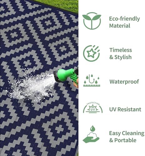 GENIMO Outdoor Rug, Waterproof Plastic Rugs - Image 6