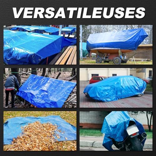 Tarps Waterproof 8x10 Feet, 2 Pack Heavy Duty Silver Tarp Cover 8 Mil Thick - Image 5