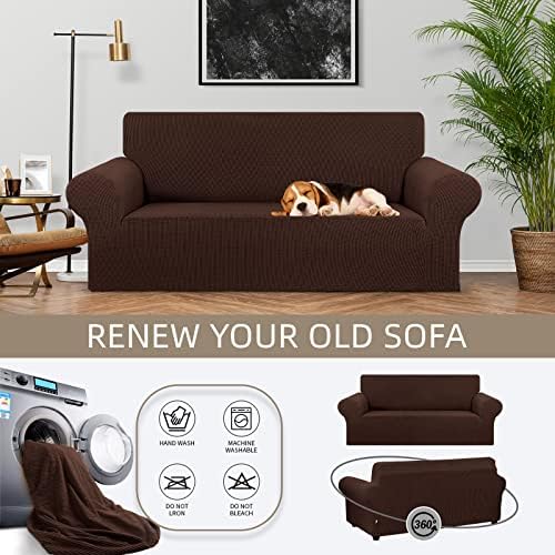KEKUOU Stretch Loveseat Couch Cover, 2 Cushion Couch Slipcover - Image 3