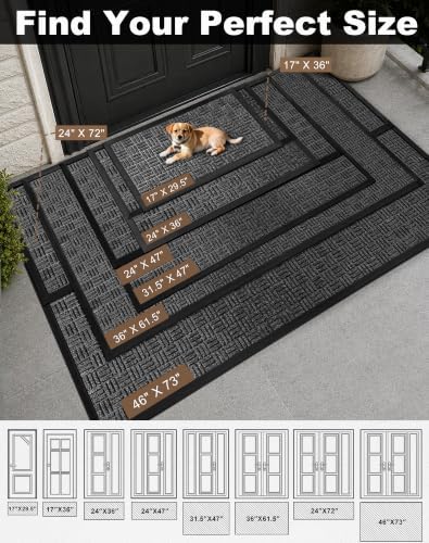 Mibao Front Door Mat Outdoor Entrance, 29.5" x 17" Heavy Duty Welcome Mat - Image 2