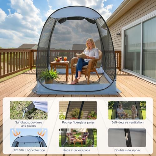 Alvantor Pop Up Screen House Tent, Instant Outdoor Gazebo - Image 5