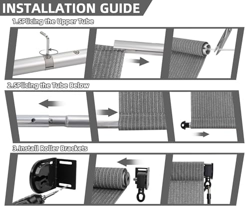 Outdoor Roller Shades for Patio 7 ft Wide, Patio Shade Roll Up Outdoor Blind - Image 6