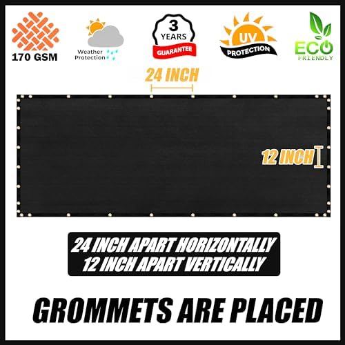 Royal Shade 8' x 51' Black Fence Privacy Screen, 90% Blockage Windscreen - Image 4
