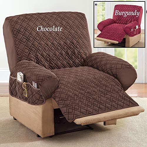 Collections Etc Diamond-Shape Quilted Stretch Recliner Cover - Image 3
