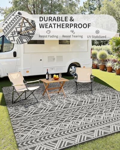 MontVoo Outdoor Rug Carpet Waterproof 9x18 Outdoor Patio Rug Mat Reverisble - Image 4