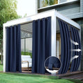 Windproof Outdoor Curtains for Patio Waterproof 4 Pcs 54x84 In Navy by HolidayIdeas