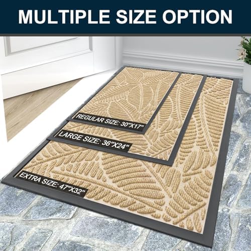 Colorxy Waterproof Front Doormat, Sturdy Natural Rubber Door Mat - Image 7