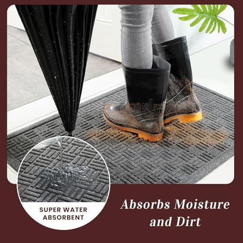Mibao Front Door Mat Outside Entrance, 29.5" x 17", Heavy Duty Welcome Mat - Image 2