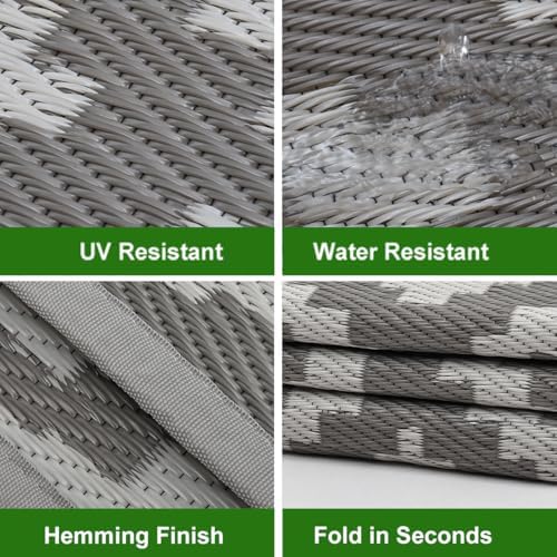 RURALITY Outdoor Rugs 6x9 Feet for Patios Clearance, Plastic Straw Waterproof - Image 4