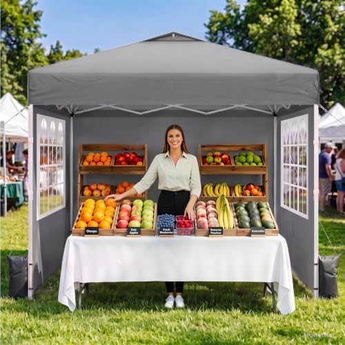 10x10 Pop Up Canopy Tent with Dual Vented Roof, One Push Setup by Unknown