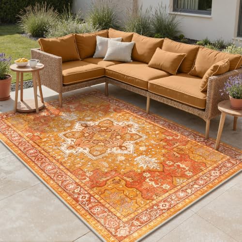 GENIMO 5x8 Outdoor Rug, Washable - Image 4