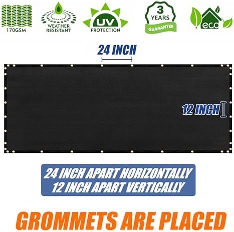 Amgo 6' x 92' Black Fence Privacy Screen, 90% Blockage - Image 5