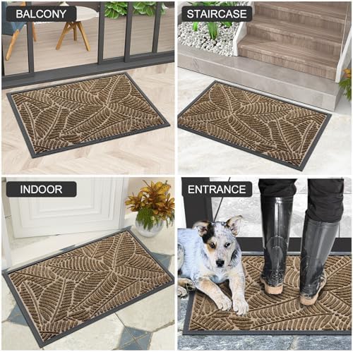 Colorxy Waterproof Front Doormat, Sturdy Natural Rubber Door Mat - Image 6