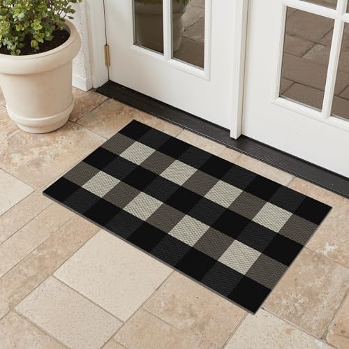 GENIMO Christmas Door Mat 18X30 Inch Buffalo Plaid Christmas Decor Rug Outdoor - Image 7