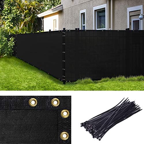 Amgo 6' x 136' Black Fence Privacy Screen, 90% Blockage by Amgo