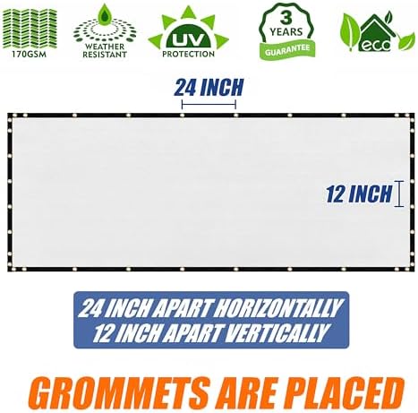 Amgo 6' x 170' White Fence Privacy Screen, 90% Blockage - Image 5