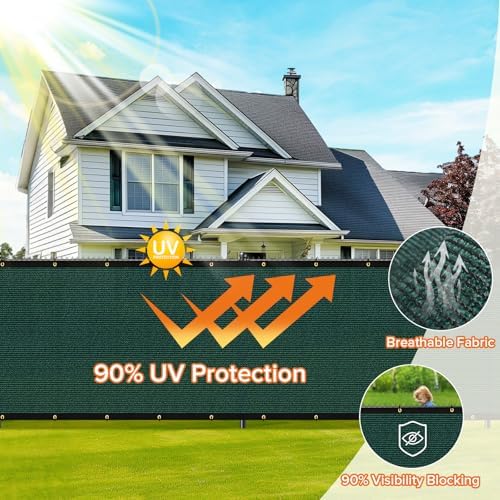 Customizable Privacy Screen Fence 8'X80' Dark Green Heavy Duty 170 GSM Wind - Image 3