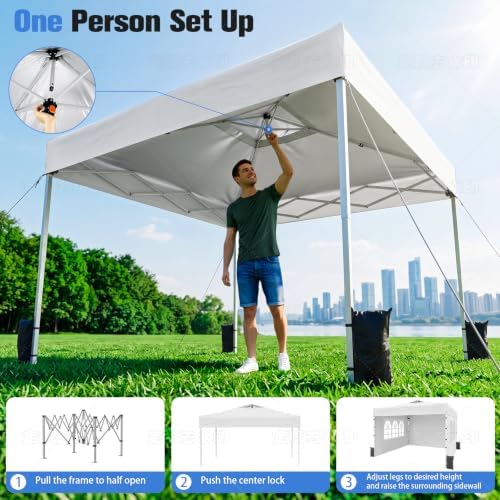 10x10 Pop Up Canopy Tent with Dual Vented Roof, One Push Setup - Image 3