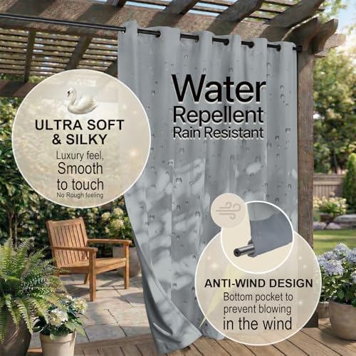 Water Resistant Outdoor Patio Curtain Darkening Thermal Insulated Indoor - Image 4