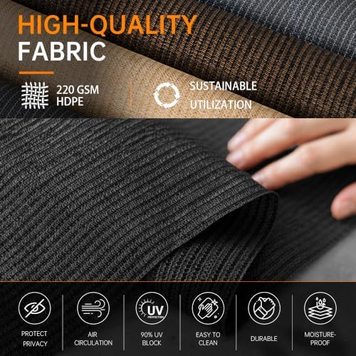 Outdoor Roller Shades for Patio 6'Wx6'H Black, 90% UV Block & Privacy - Image 4