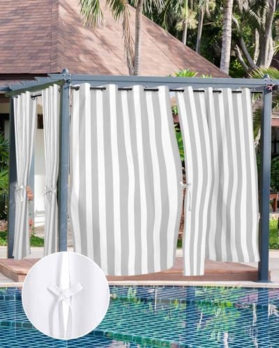 Striped Outdoor Curtains for Patio Waterproof Weatherproof, Sun Blocking - Image 5