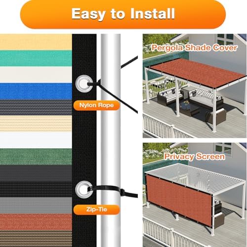 Artpuch 90% Sun Shade Cloth, 4 x 14 FT Pergola Shade Cover Canopy - Image 5