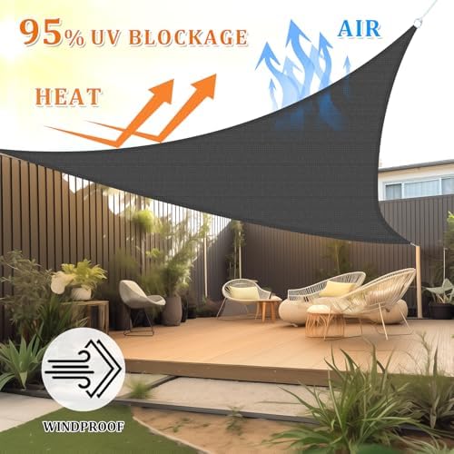 Shade&Beyond 11'X13'X17' Sun Shade Sail Dark Grey Triangle - Image 2